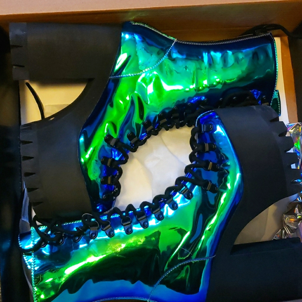 Size 8, 5 inch heel platform boots